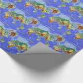 Wereldgeografische internationale kaart cadeaupapier (Hoek)