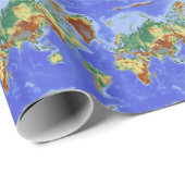 Wereldgeografische internationale kaart cadeaupapier (Rol Hoek)
