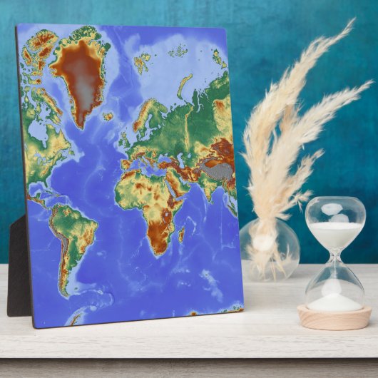 Wereldgeografische internationale kaart fotoplaat (Zijkant)