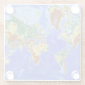 Wereldgeografische internationale kaart glazen onderzetter (Achterkant)