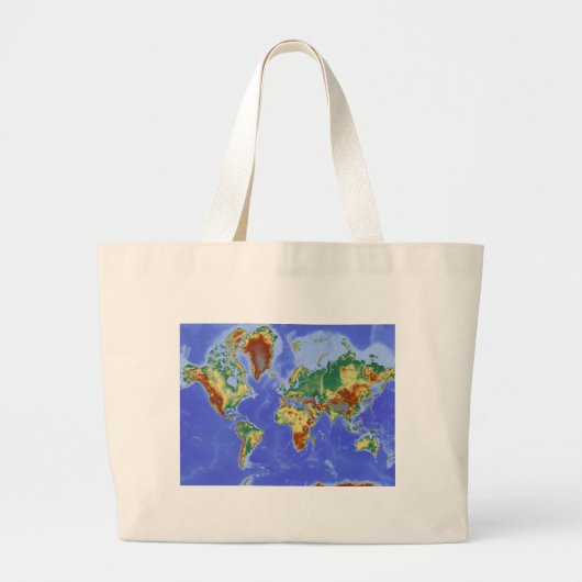Wereldgeografische internationale kaart grote tote bag (Voorkant)