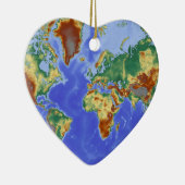 Wereldgeografische internationale kaart keramisch ornament (Rechts)