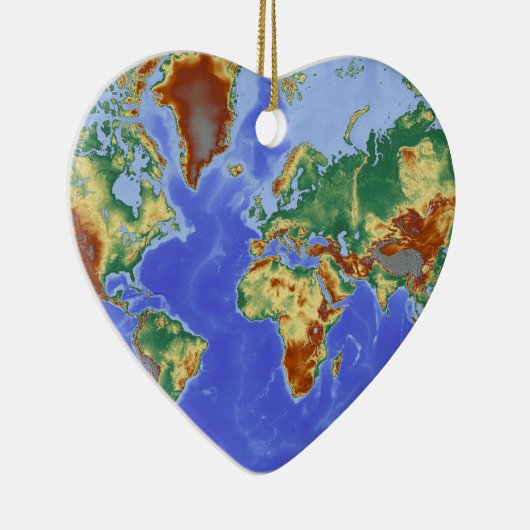 Wereldgeografische internationale kaart keramisch ornament (Rechts)