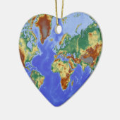 Wereldgeografische internationale kaart keramisch ornament (Links)