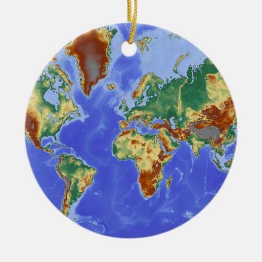 Wereldgeografische internationale kaart keramisch ornament (Voorkant)