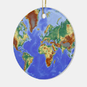 Wereldgeografische internationale kaart keramisch ornament (Links)