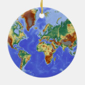 Wereldgeografische internationale kaart keramisch ornament (Achterkant)