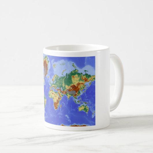 Wereldgeografische internationale kaart koffiemok (Voorkant rechts)