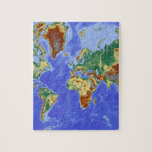 Wereldgeografische internationale kaart legpuzzel (Verticaal)