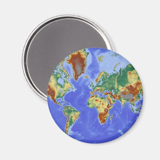 Wereldgeografische internationale kaart magneet (Voorkant / Achterkant)