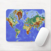 Wereldgeografische internationale kaart muismat (Met muis)