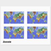 Wereldgeografische internationale kaart rechthoekige sticker (Vel)
