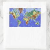 Wereldgeografische internationale kaart rechthoekige sticker (Tas)