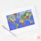 Wereldgeografische internationale kaart rechthoekige sticker (Envelop)