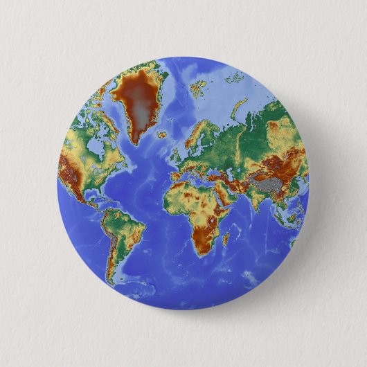 Wereldgeografische internationale kaart ronde button 5,7 cm (Voorkant)