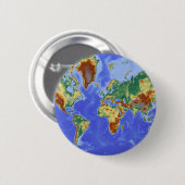 Wereldgeografische internationale kaart ronde button 5,7 cm (Voorkant /achterkant)