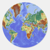 Wereldgeografische internationale kaart ronde sticker (Voorkant)