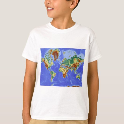 Wereldgeografische internationale kaart t-shirt (Voorkant)