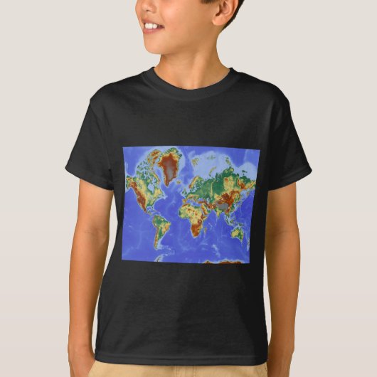 Wereldgeografische internationale kaart t-shirt (Voorkant)