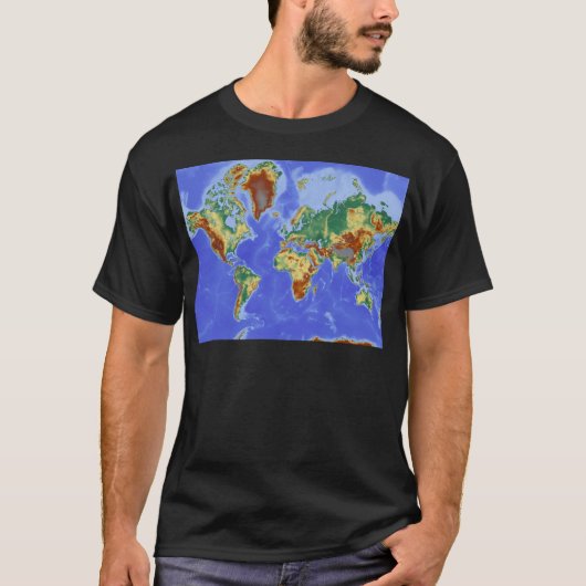 Wereldgeografische internationale kaart t-shirt (Voorkant)