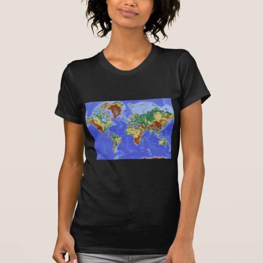 Wereldgeografische internationale kaart t-shirt (Voorkant)