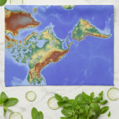 Wereldgeografische internationale kaart theedoek (Gevouwen)