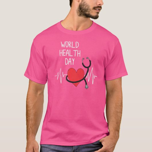 Wereldgezondheidsdag 7 april 2022 Earth Day Heart  T-shirt (Voorkant)