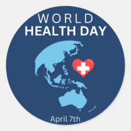 Wereldgezondheidsdag 7 april ronde sticker