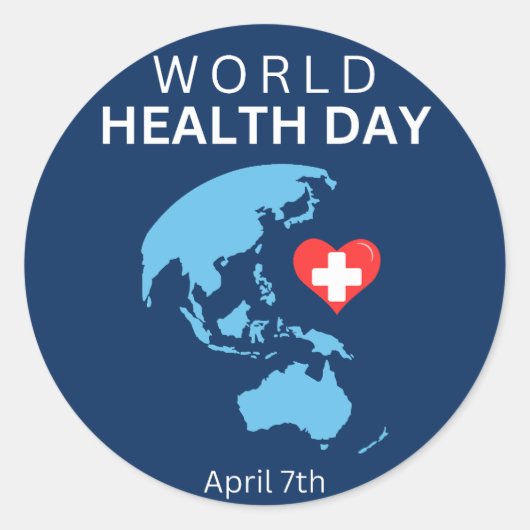 Wereldgezondheidsdag 7 april ronde sticker (Voorkant)