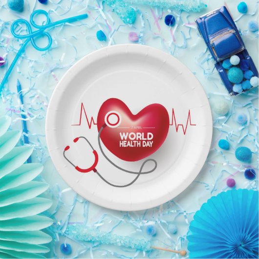 Wereldgezondheidsdag Papieren Bordje (Feest)