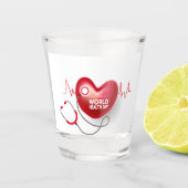 Wereldgezondheidsdag Shot Glas (Voorkant)