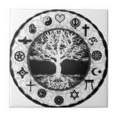 Wereldgodsdienstige boom van het leven tegeltje (Voorkant)