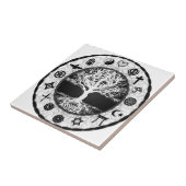 Wereldgodsdienstige boom van het leven tegeltje (Zijkant)