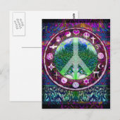 Wereldgodsdienstige vredesboom van het leven Manda Briefkaart (Voorkant / Achterkant)