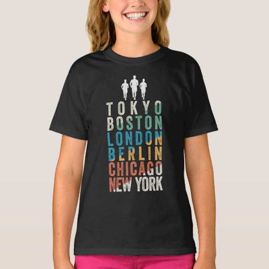 Wereldgrote marathonsteden t-shirt (Voorkant)