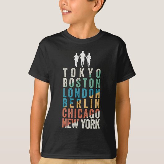 Wereldgrote marathonsteden t-shirt (Voorkant)
