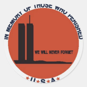 WERELDHANDELSCENTRUM 9/11 RONDE STICKER