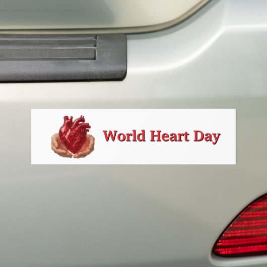 Wereldhartdag Bumpersticker (Op auto)