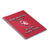 Wereldhartdag. De hartslag van de wereld is belang Notitieboek (Rechterzijde)