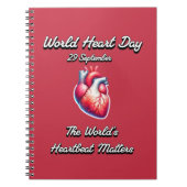 Wereldhartdag. De hartslag van de wereld is belang Notitieboek (Voorkant)