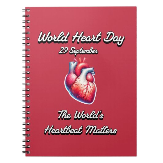 Wereldhartdag. De hartslag van de wereld is belang Notitieboek (Voorkant)