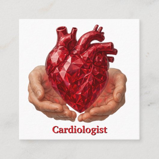 Wereldhartdag Vierkante Visitekaartje (Voorkant)