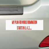 Wereldheerschappij Bumpersticker (Op auto)