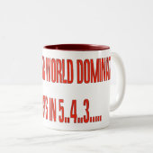 Wereldheerschappij Tweekleurige Koffiemok (Voorkant rechts)