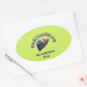 Wereldhepatitis Dag. Samen hepatitis bestrijden. Ovale Sticker (Envelop)