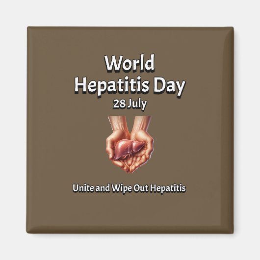 Wereldhepatitis Dag. Verenig en veeg Hepatitis uit Magneet (Voorkant)