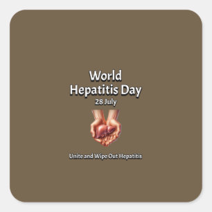 Wereldhepatitis Dag. Verenig en veeg Hepatitis uit Vierkante Sticker