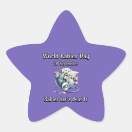 Wereldhondsdag. Hondsdolheid laat het verslaan Ster Sticker