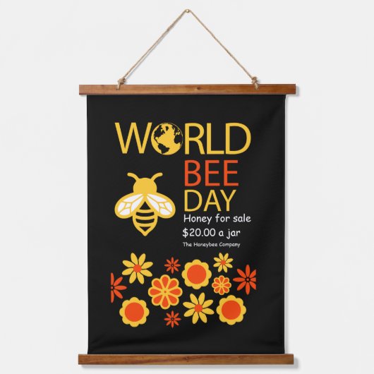 Wereldhoningdag 20 mei hangend wandkleed (Voorkant)