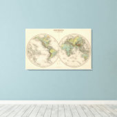 Wereldhypersometrische kaarten canvas afdruk (Insitu (Houten vloer))